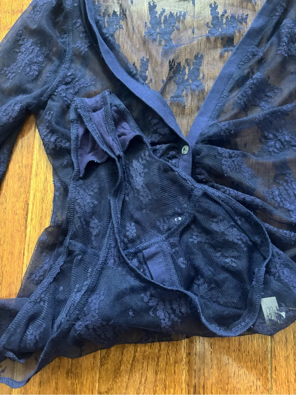 Intimately Free People fairy whimsy light Year bodysuit navy blue medium